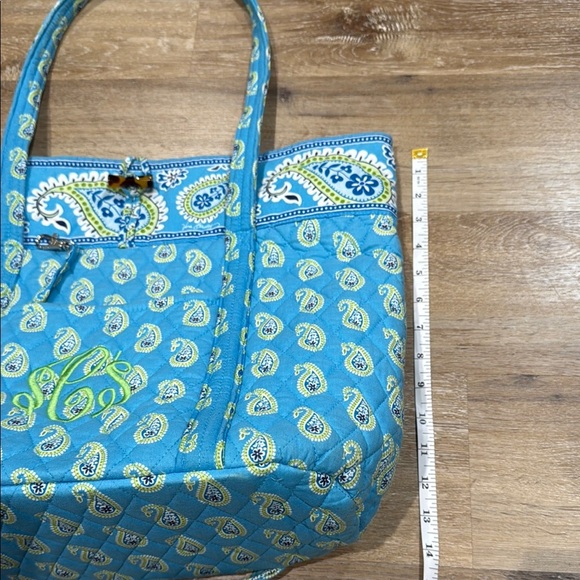 Vera Bradley Size L Blue Paisley Tote Vibrant Design - Picture 5 of 9